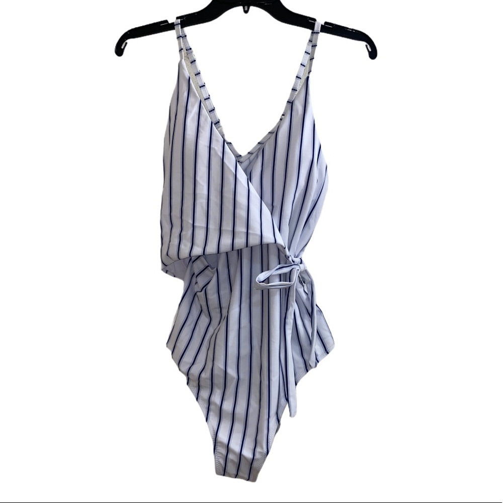 Selfiego one piece swimsuit blue and white size XL